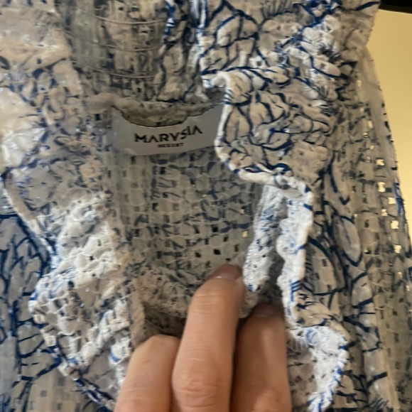 Marysia MAXI cover Up in blue & white - Picture 2 of 3